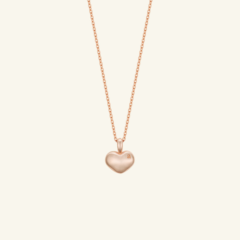 K14 ナチュラル ハート ソリッド ネックレス / 14K Natural Heart Solid Necklace