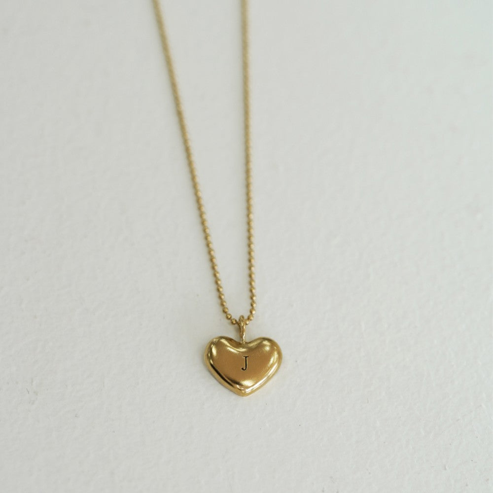 Heart Initial Necklace (Gold)