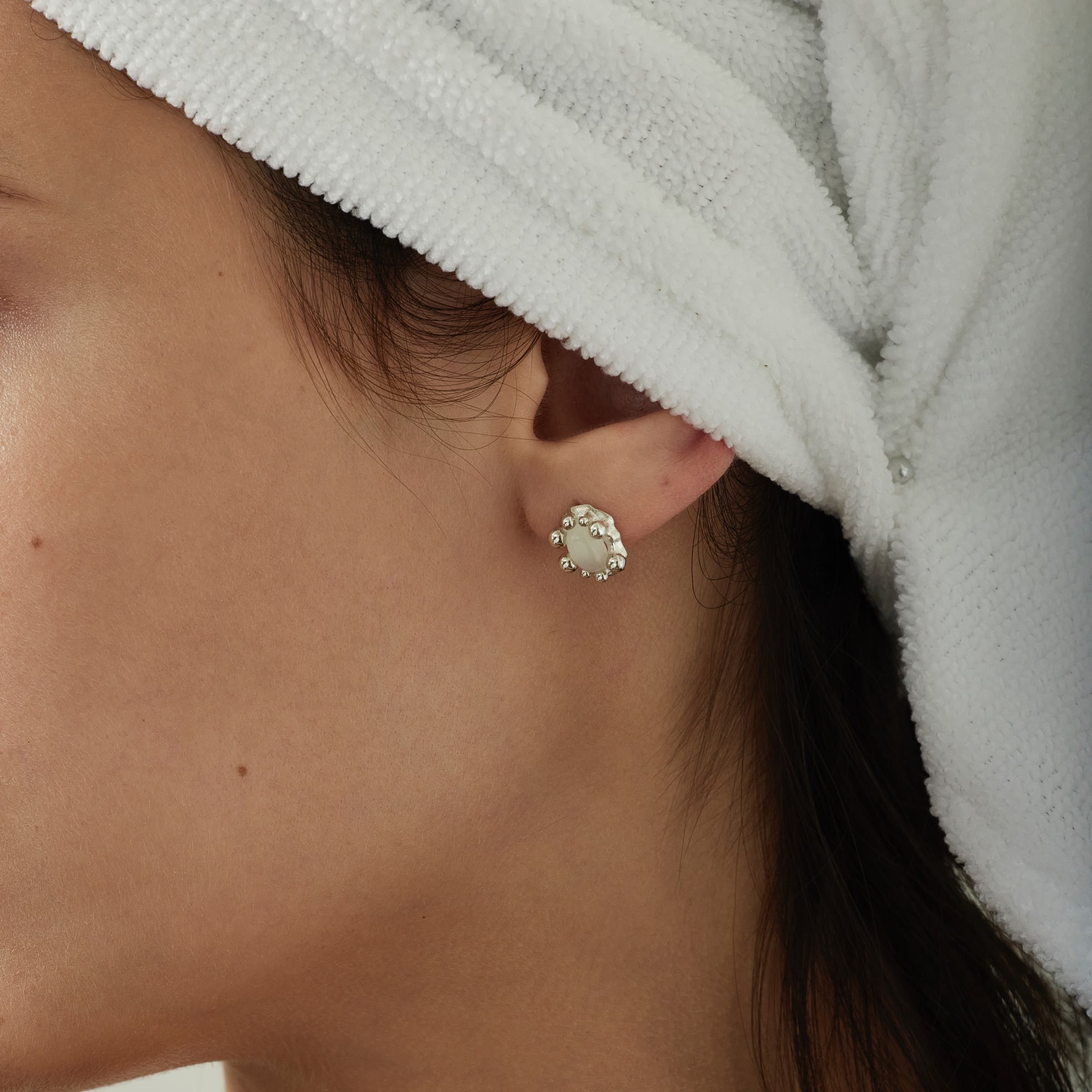 SOAPY バブル ムーンストーン シルバー ピアス / SOAPY BUBBLE MOONSTONE SILVER EARRINGS