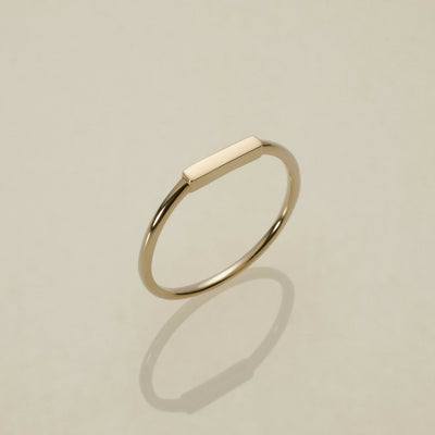 K10 Rectangle Skin Ring: Yellow / 10K rectangle skin ring - yellow