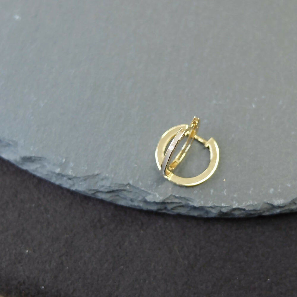 K18 オニキス 白蝶貝 フープ ピアス / 18K Onyx White Mother Of Pearl Hoop Earrings