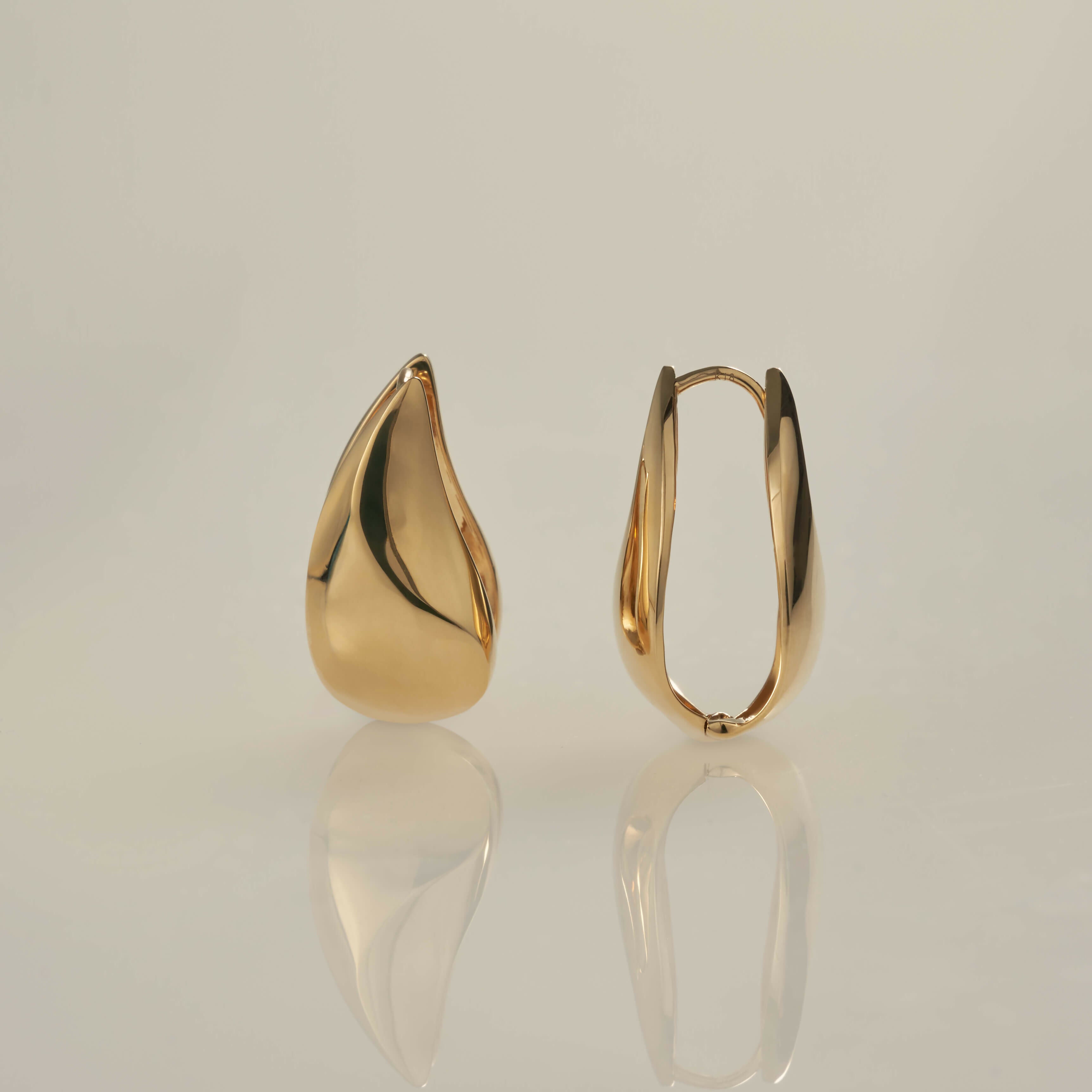 K18 なみ シルク ピアス:ラージ / 18K nami silk pierced earrings - large