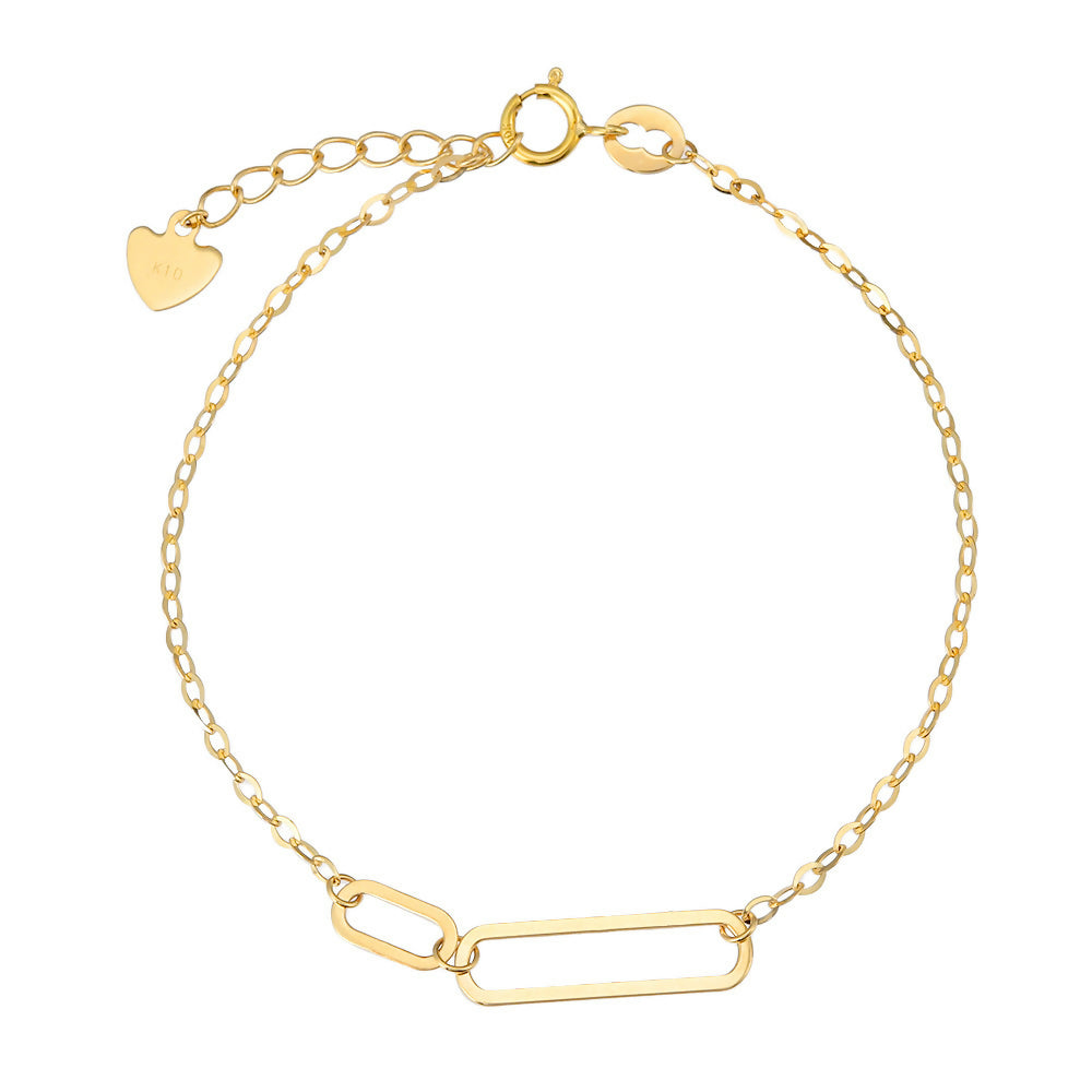 K10 ペーパークリップ&チェーン ブレスレット / 10K Paper Clip & Chain Bracelet