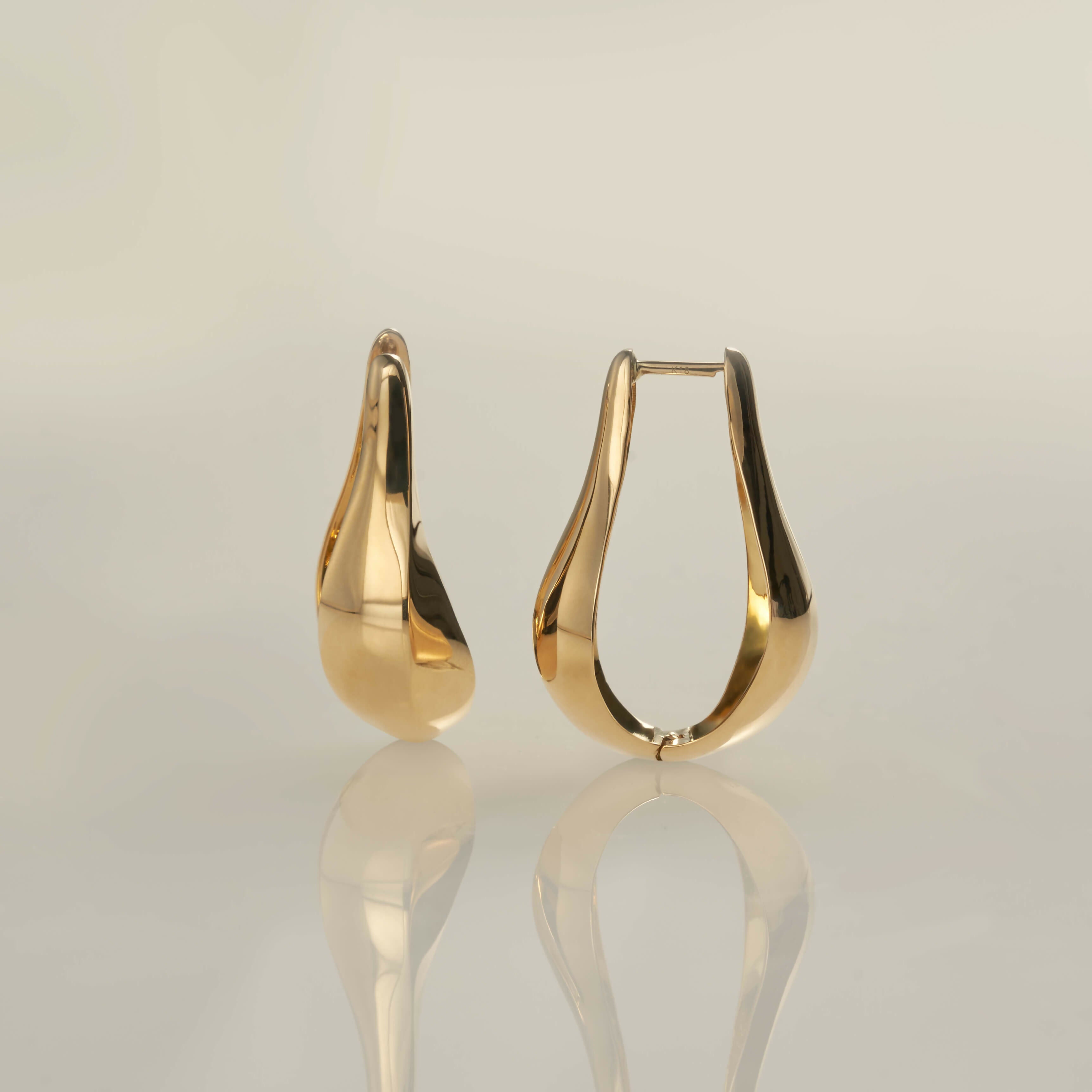 K18 ゆらぎ シルク ピアス:ラージ / 18K yuragi silk pierced earrings - large