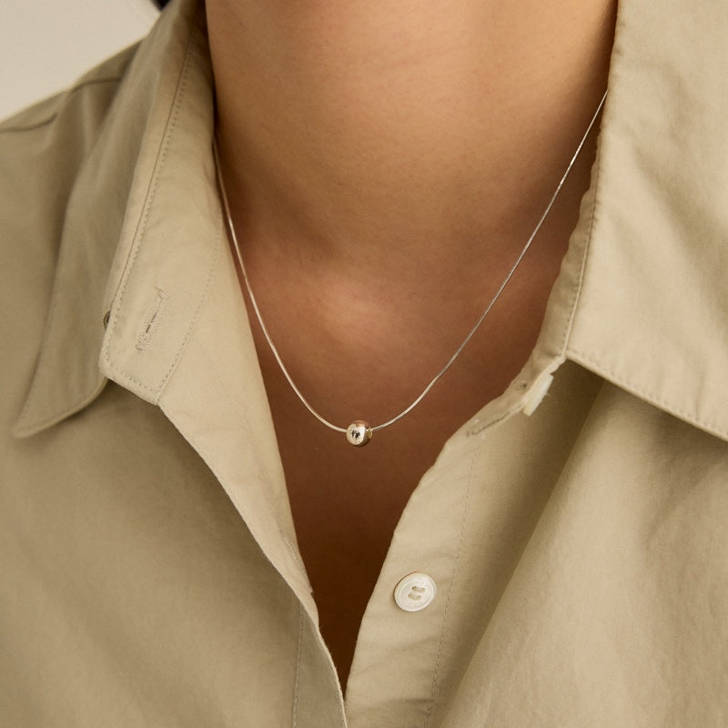 シルバー ボリューム ボール スネーク チェーン ネックレス / SILVER VOLUME BALL SNAKE CHAIN NECKLACE