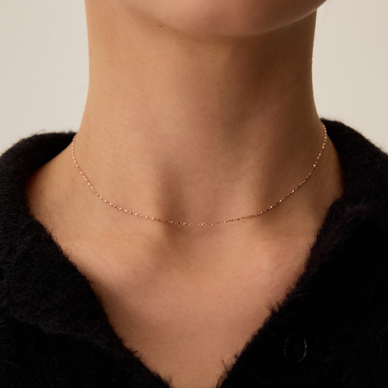 シルバー ツイスト チェーン ネックレス / SILVER TWIST CHAIN NECKLACE