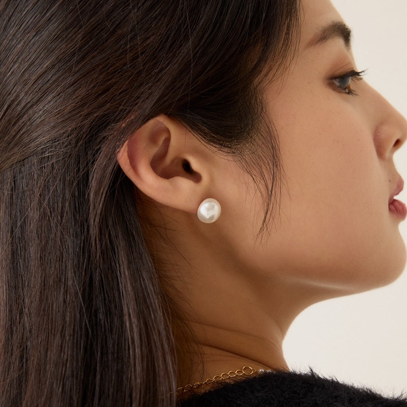 ボタン パール ベーシック ピアス / BUTTON PEARL BASIC EARRINGS