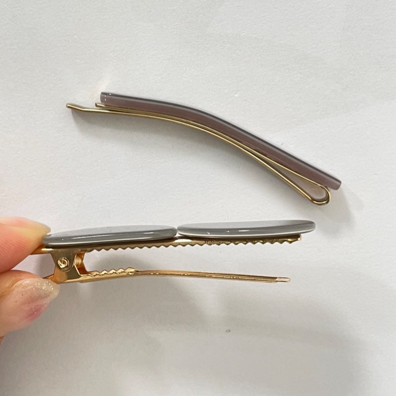 グレー バレッタ 2個 SET / GREY HAIR BARRETTE 2 PIECES SET
