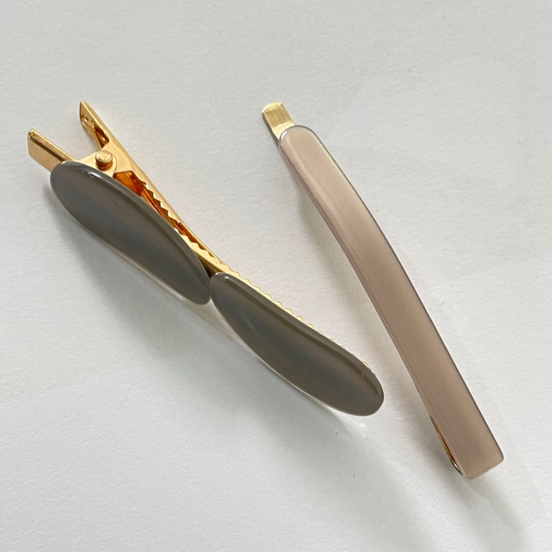 グレー バレッタ 2個 SET / GREY HAIR BARRETTE 2 PIECES SET
