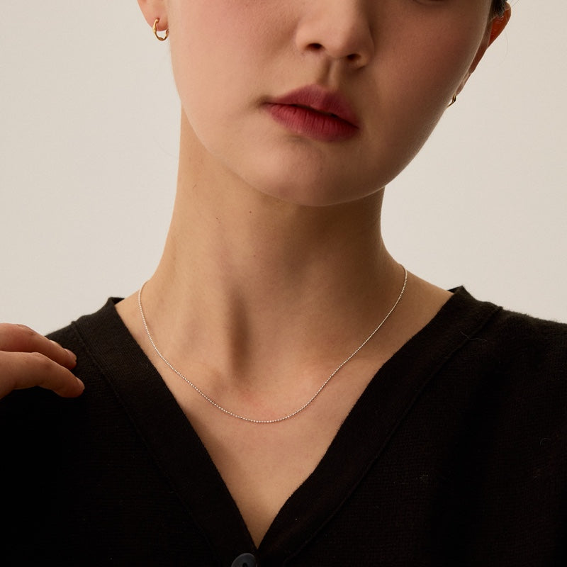 シルバー カッティング ボール ネックレス / SILVER CUTTING BALL NECKLACE