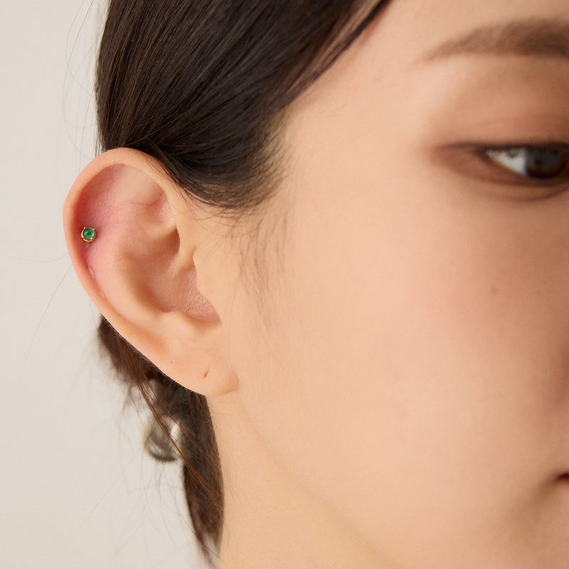 サージカル グリーン ストーン ベーシック スクリュー ピアス / SURGICAL GREEN STONE BASIC PIERCING