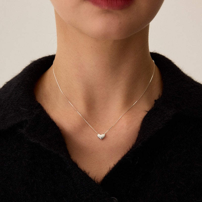 シルバー ボリューム ラージ ハート ネックレス / SILVER VOLUME LARGE HEART NECKLACE
