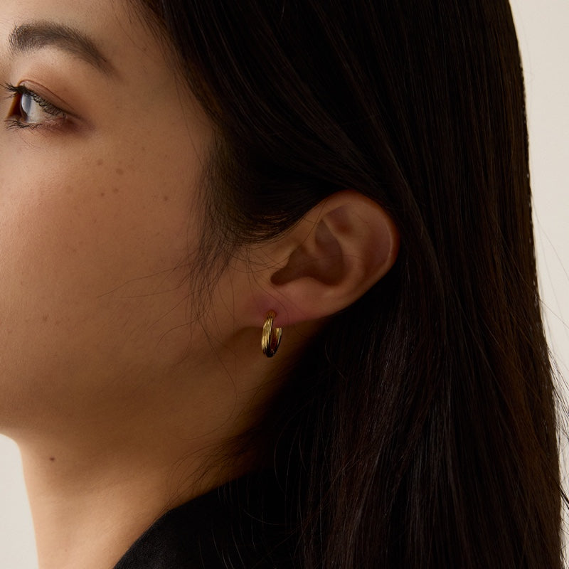 ツイスト リング ワンタッチ ピアス / TWIST RING ONE TOUCH EARRINGS