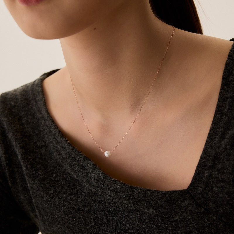 シルバー パール ボール ネックレス / SILVER PEARL BALL NECKLACE