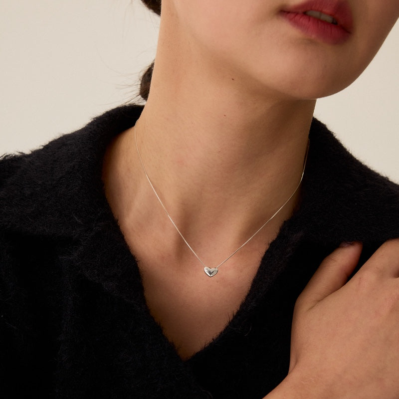 シルバー ボリューム ラージ ハート ネックレス / SILVER VOLUME LARGE HEART NECKLACE