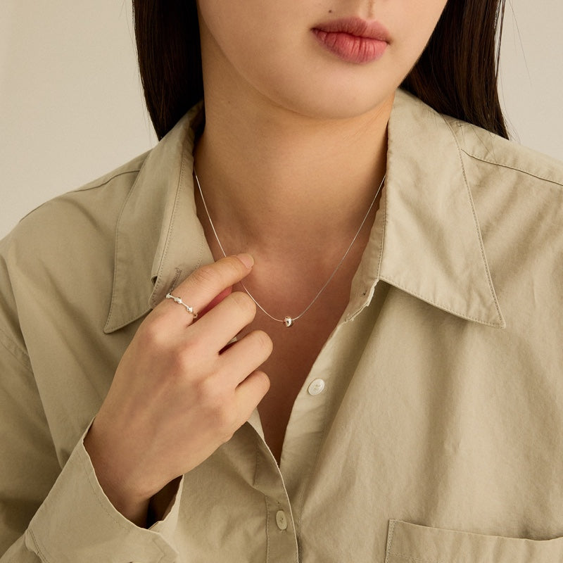シルバー ボリューム ボール スネーク チェーン ネックレス / SILVER VOLUME BALL SNAKE CHAIN NECKLACE