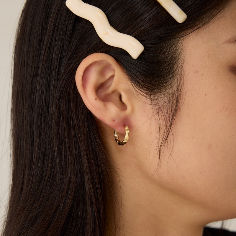 ツイスト リング ワンタッチ ピアス / TWIST RING ONE TOUCH EARRINGS