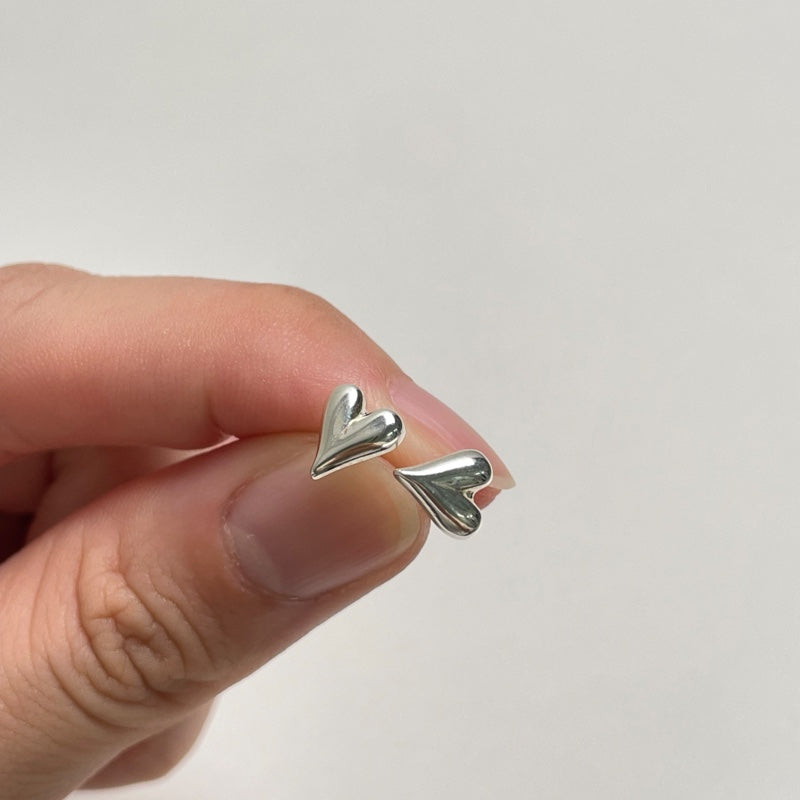 シルバー ボリューム ハート ピアス / SILVER VOLUME HEART EARRINGS