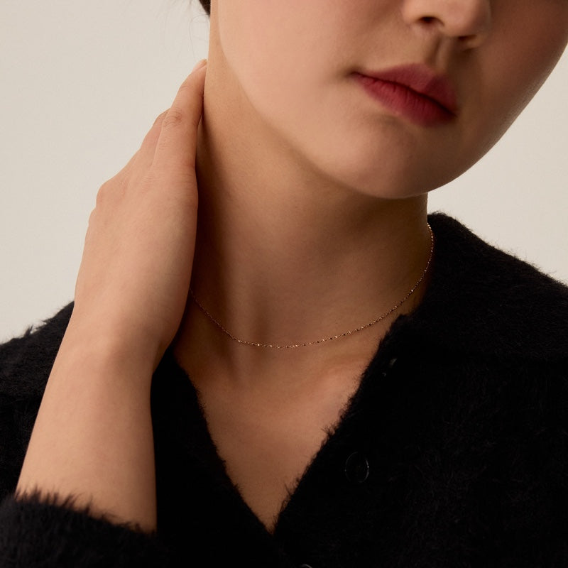 シルバー ツイスト チェーン ネックレス / SILVER TWIST CHAIN NECKLACE