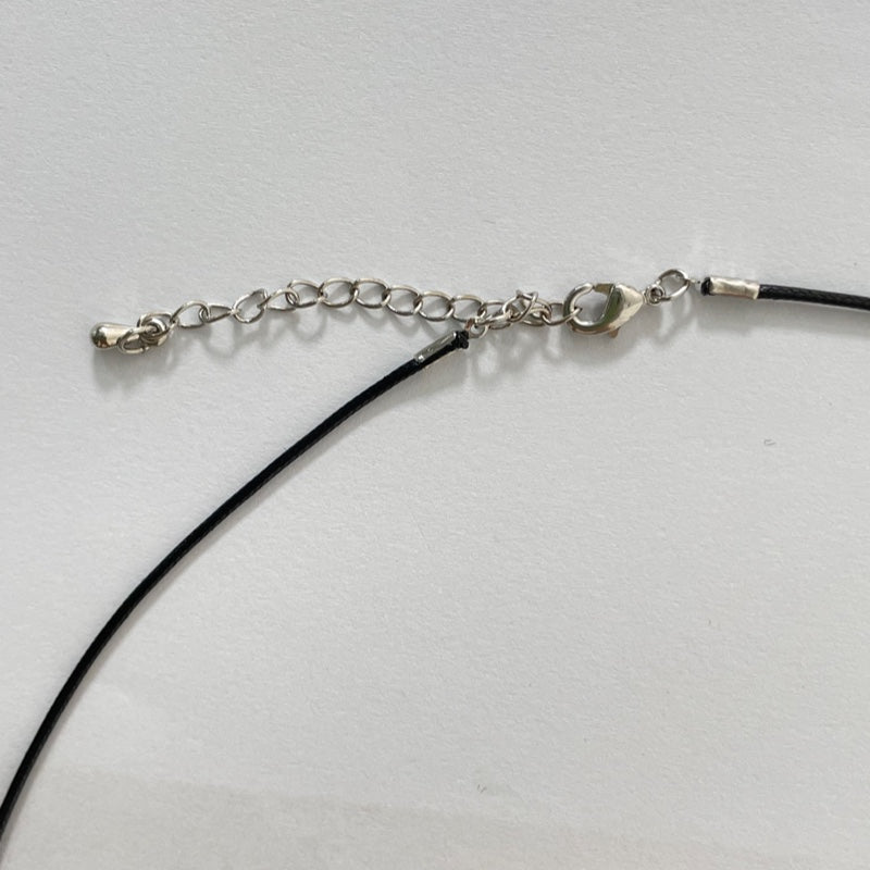半透明 リング ペンダント レザー ネックレス / TRANSLUCENT RING PENDANT LEATHER NECKLACE