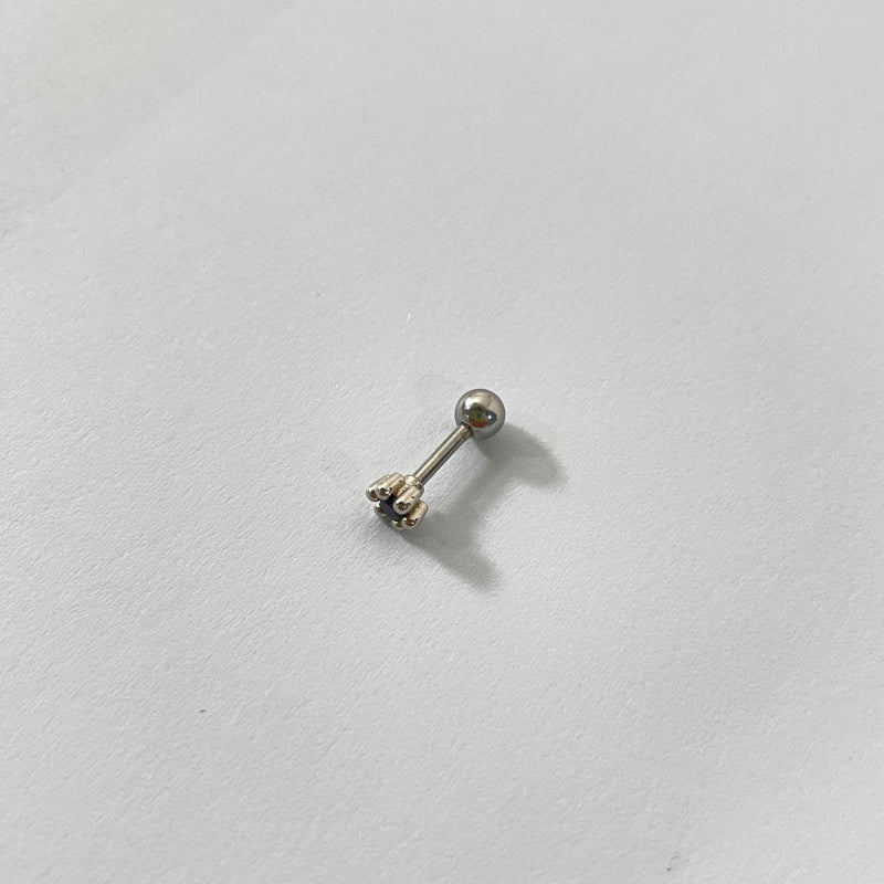 サージカル ブラック ストーン ベーシック スクリュー ピアス / SURGICAL BLACK STONE BASIC PIERCING