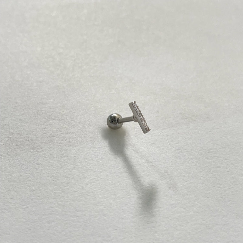 サージカル ホワイト ストーン バー スクリュー ピアス / SURGICAL WHITE STONE BAR PIERCING