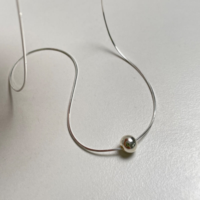 シルバー ボリューム ボール スネーク チェーン ネックレス / SILVER VOLUME BALL SNAKE CHAIN NECKLACE