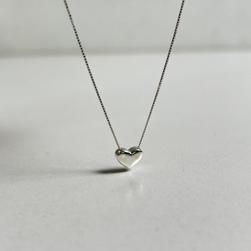 シルバー ボリューム ラージ ハート ネックレス / SILVER VOLUME LARGE HEART NECKLACE
