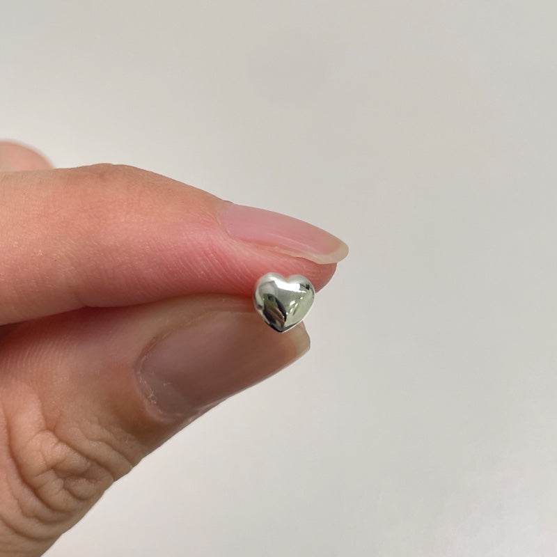 シルバー ボリューム ハート スクリュー ピアス / SILVER VOLUME HEART PIERCING