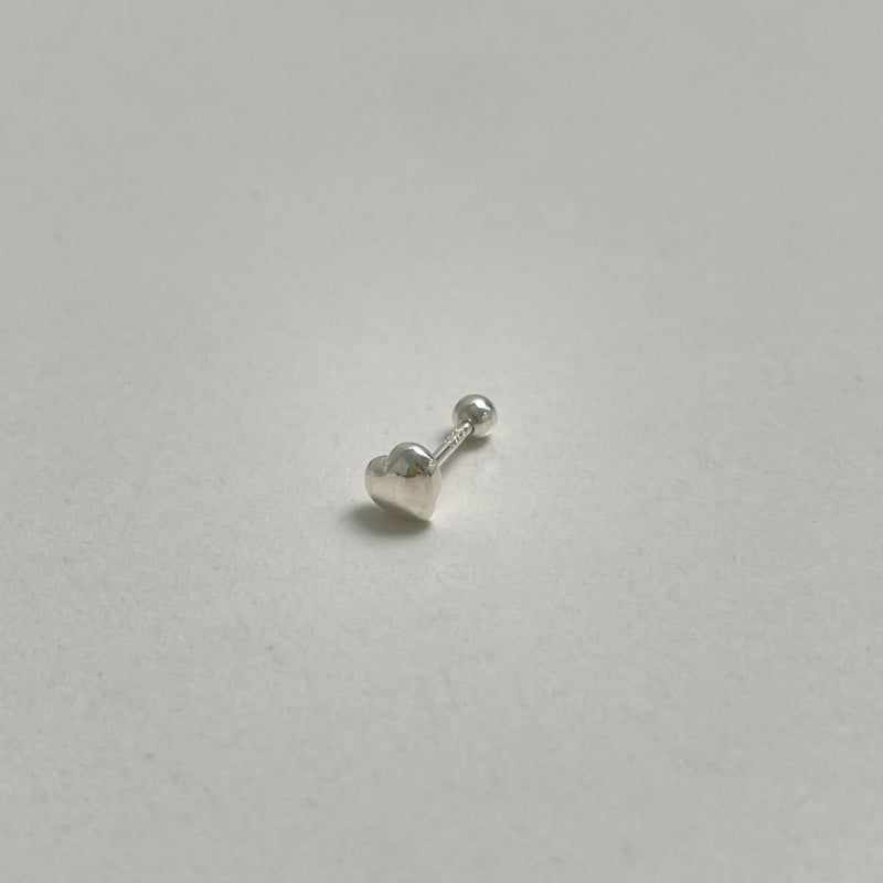 シルバー ボリューム ハート スクリュー ピアス / SILVER VOLUME HEART PIERCING