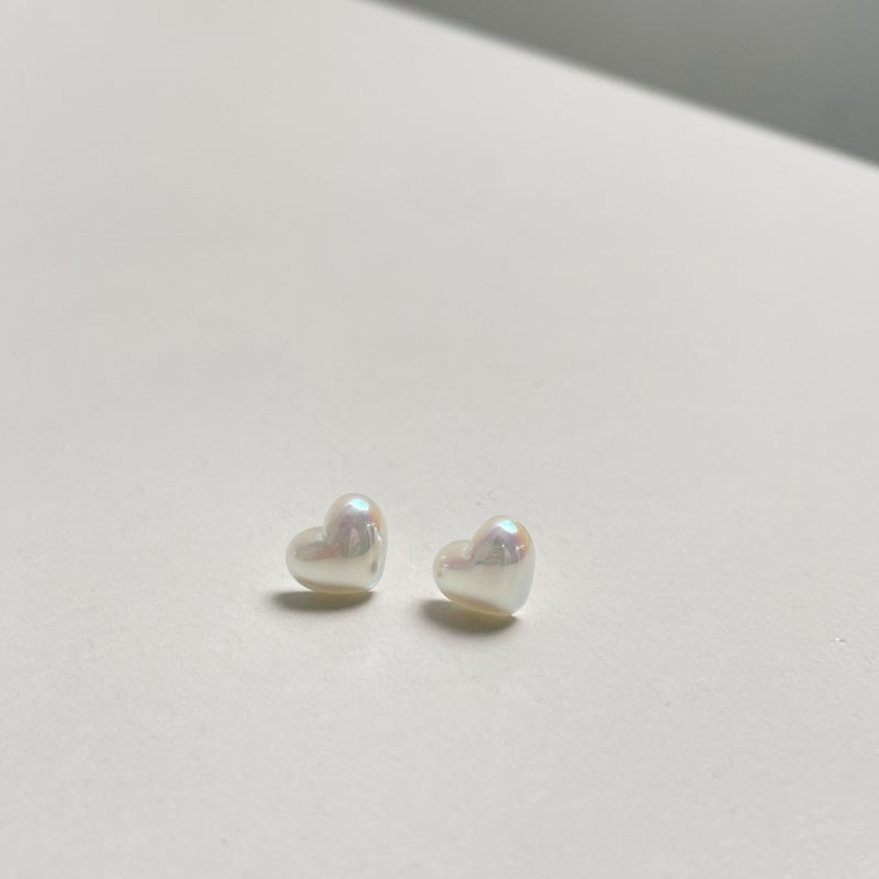 シルバー パール ハート ピアス / SILVER PEARL HEART EARRINGS