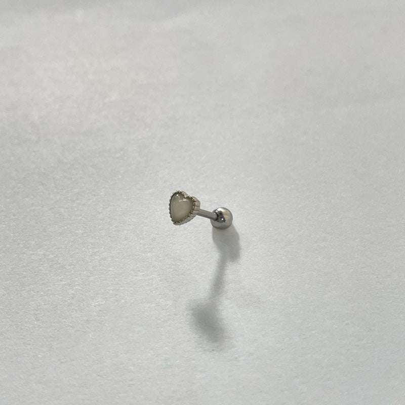 サージカル ハート モチーフ ジャムストーン スクリュー ピアス / SURGICAL HEART MOTIF GEMSTONE PIERCING