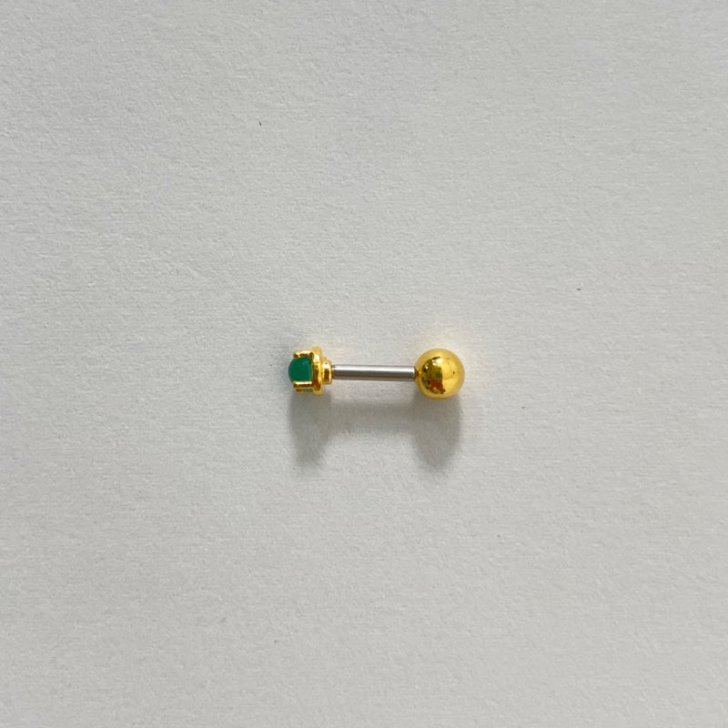 サージカル グリーン ストーン ベーシック スクリュー ピアス / SURGICAL GREEN STONE BASIC PIERCING