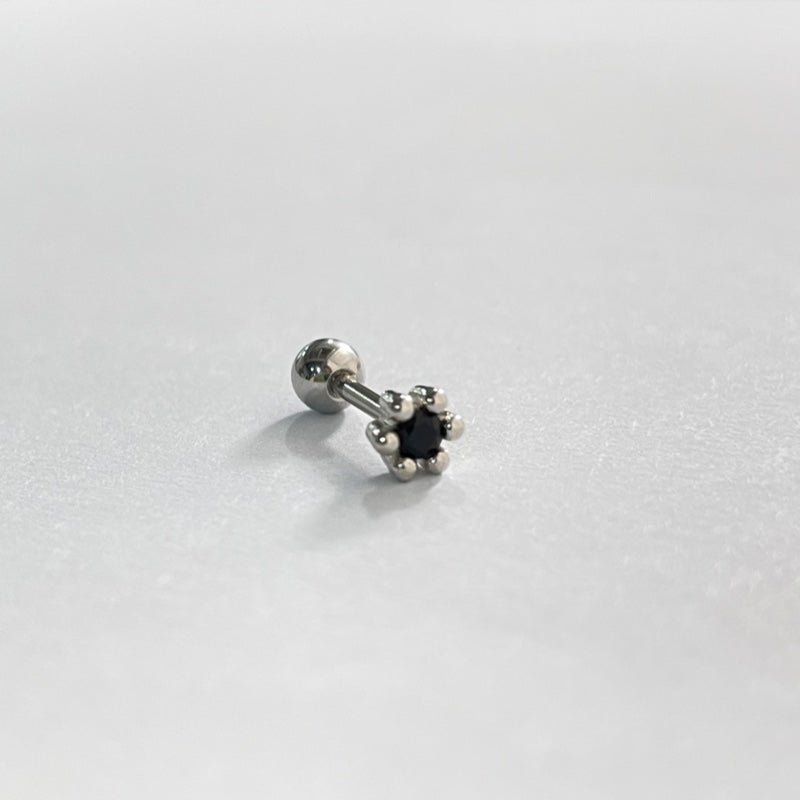 サージカル ブラック ストーン ベーシック スクリュー ピアス / SURGICAL BLACK STONE BASIC PIERCING
