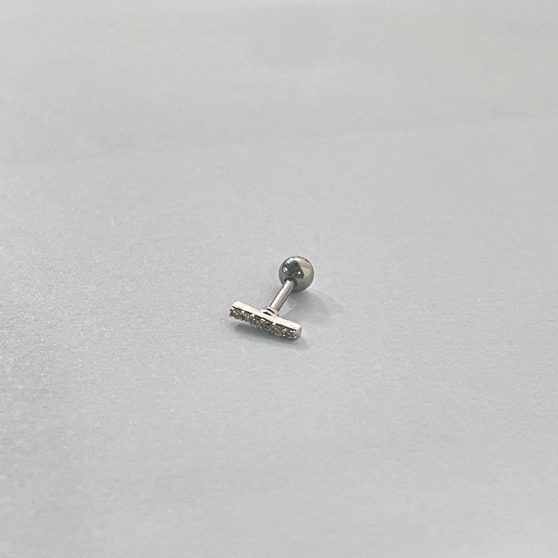 サージカル ホワイト ストーン バー スクリュー ピアス / SURGICAL WHITE STONE BAR PIERCING