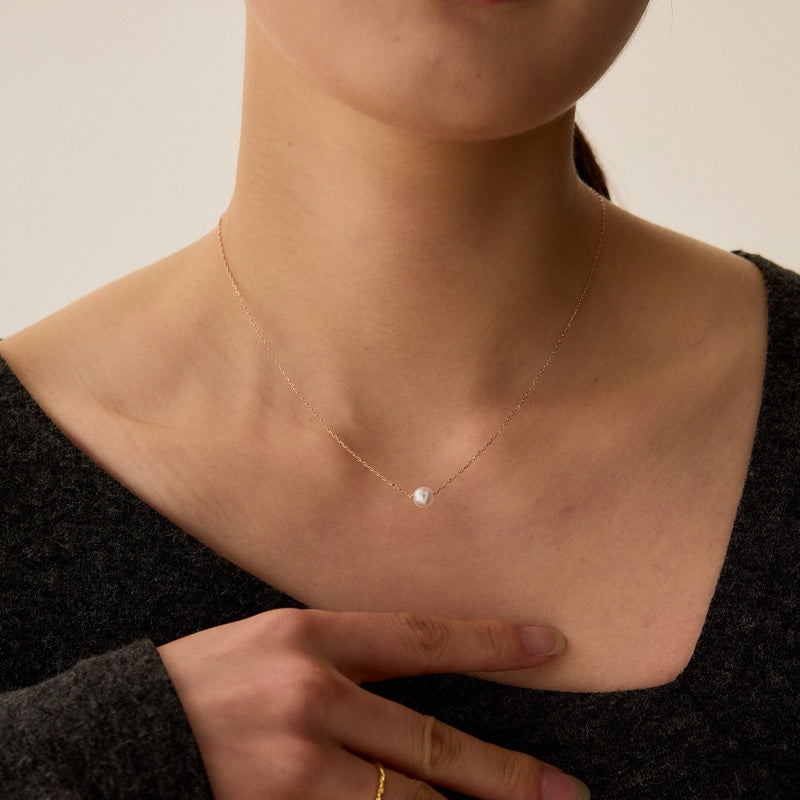 シルバー パール ボール ネックレス / SILVER PEARL BALL NECKLACE