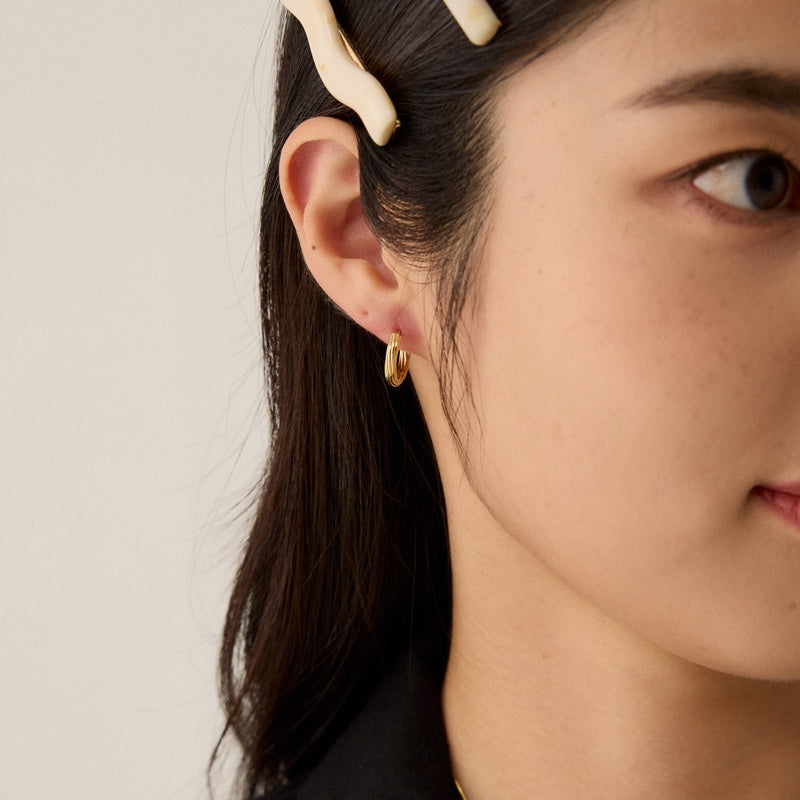 ツイスト リング ワンタッチ ピアス / TWIST RING ONE TOUCH EARRINGS