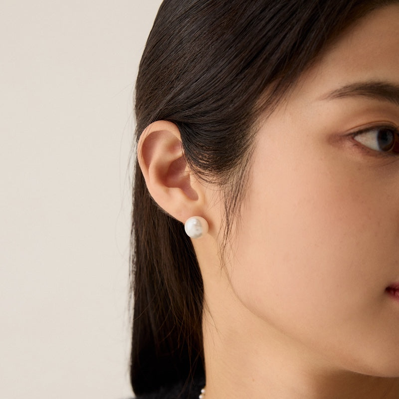 ボタン パール ベーシック ピアス / BUTTON PEARL BASIC EARRINGS