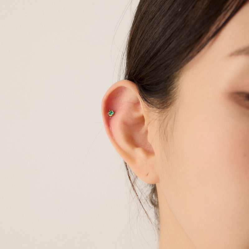 サージカル グリーン ストーン ベーシック スクリュー ピアス / SURGICAL GREEN STONE BASIC PIERCING