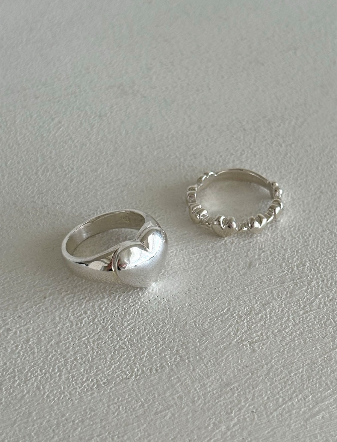 Much love ring bold heart ring (Sterling Silver)