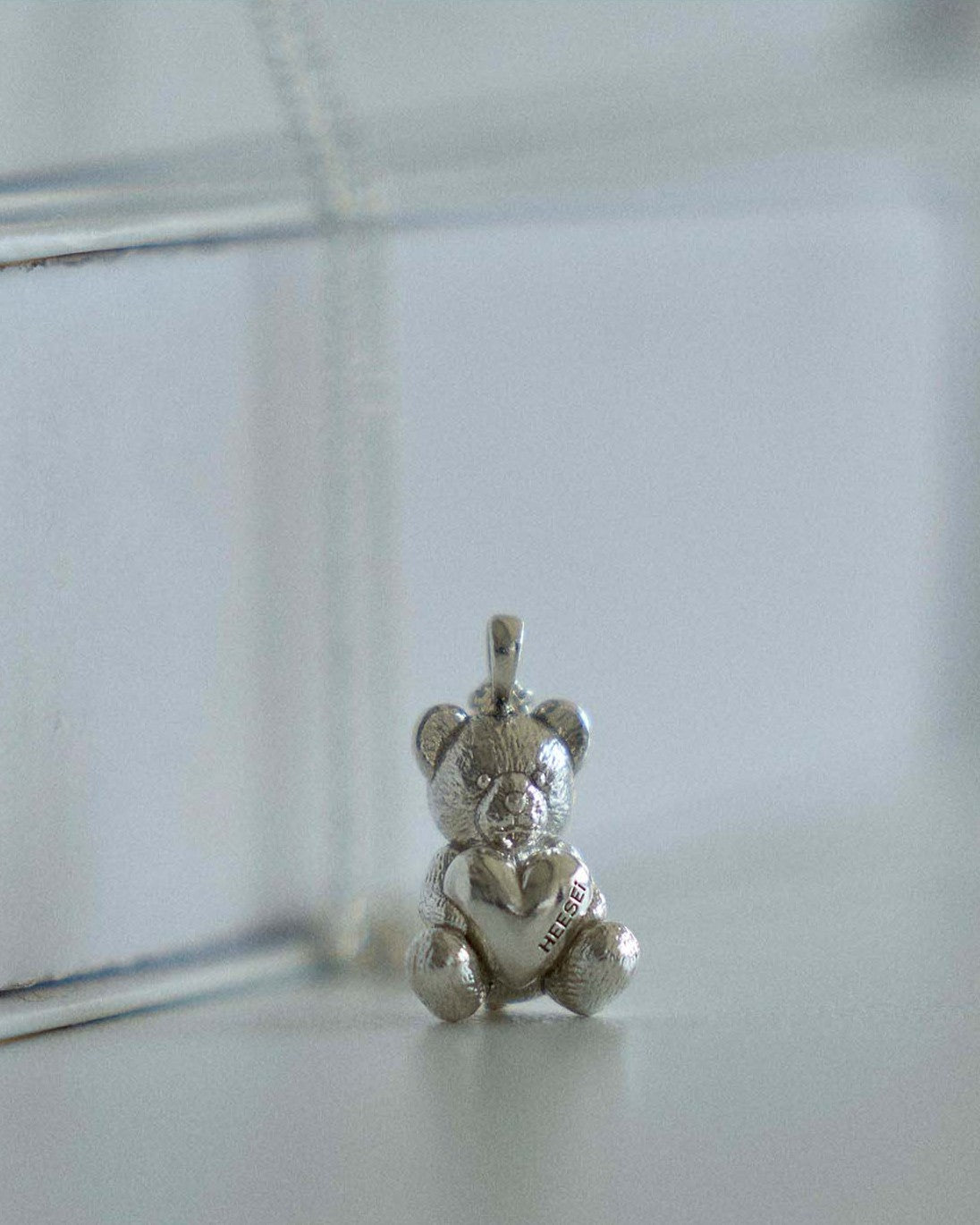 Heart teddy necklace (70cm)