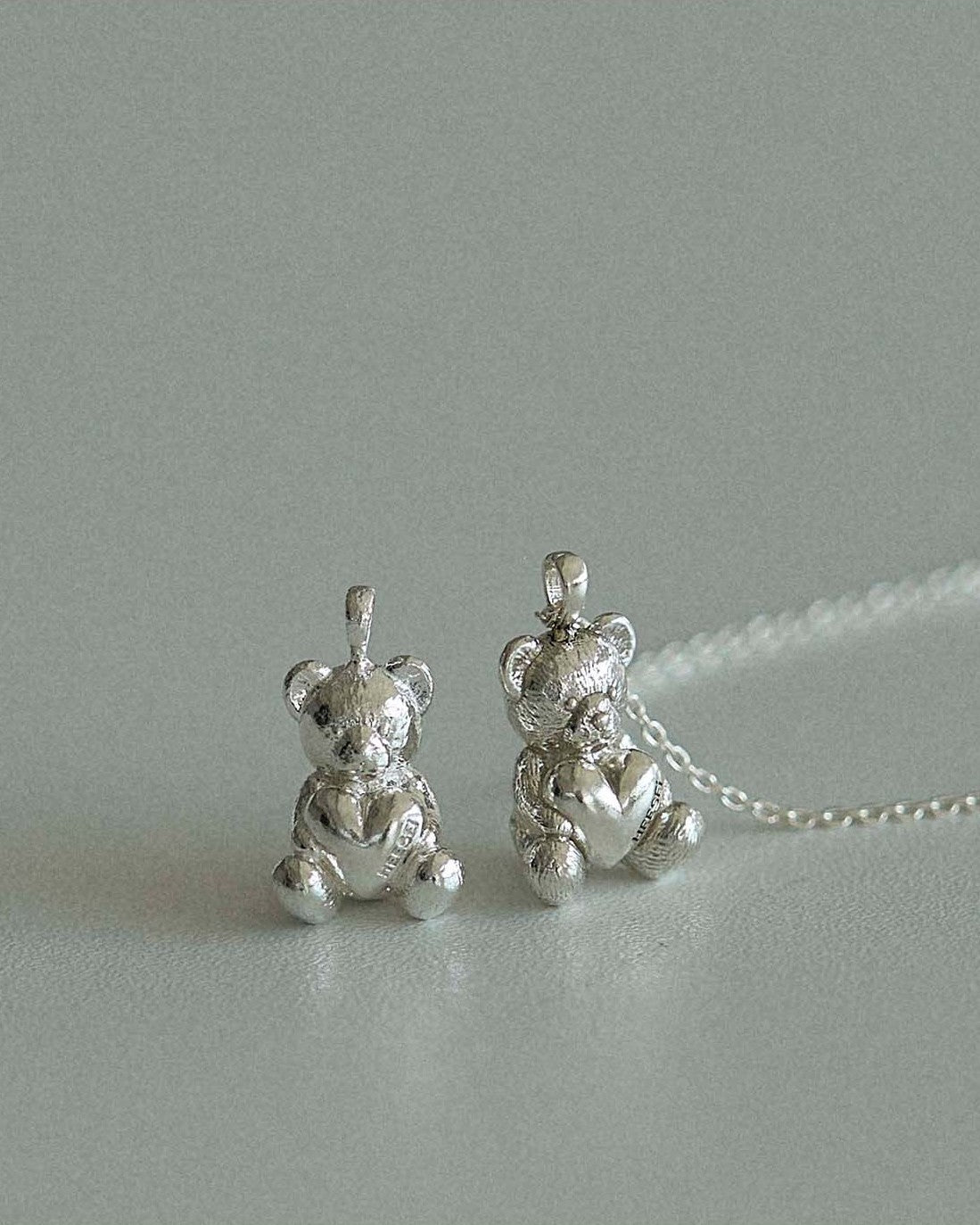 Heart teddy necklace (70cm)