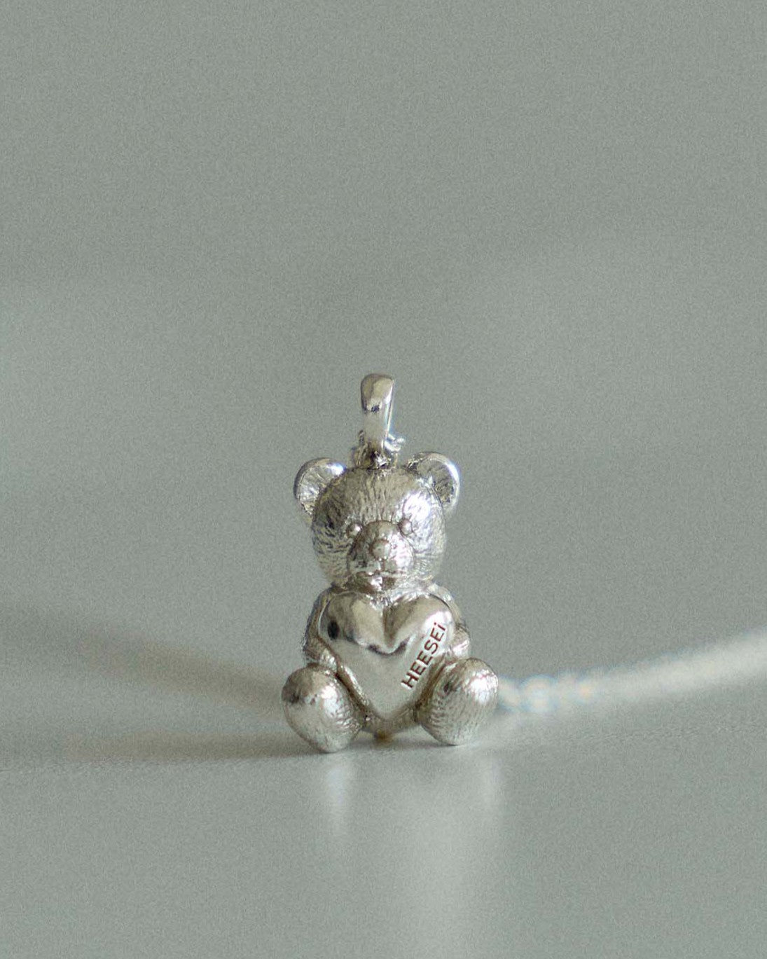 Heart teddy necklace (70cm)