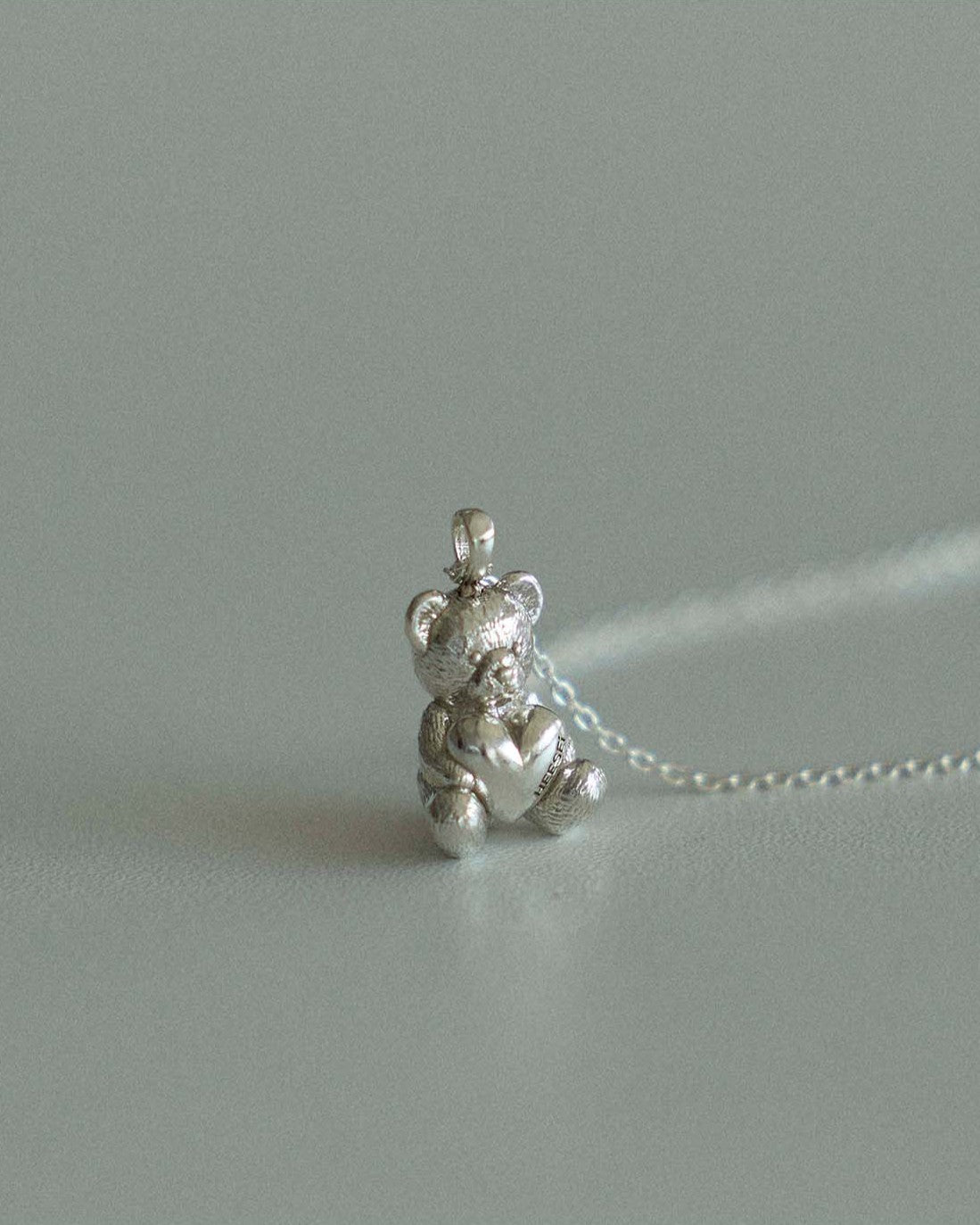 Heart teddy necklace (70cm)