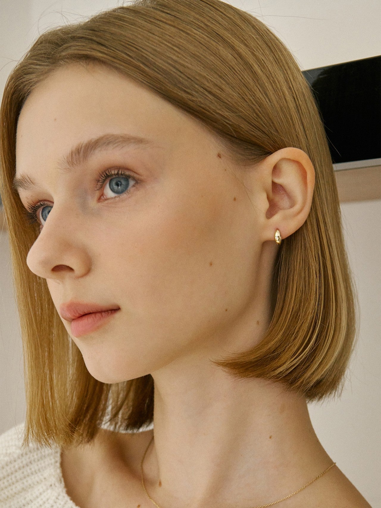 K14 Jelly Bean One-Touch Ring Earrings