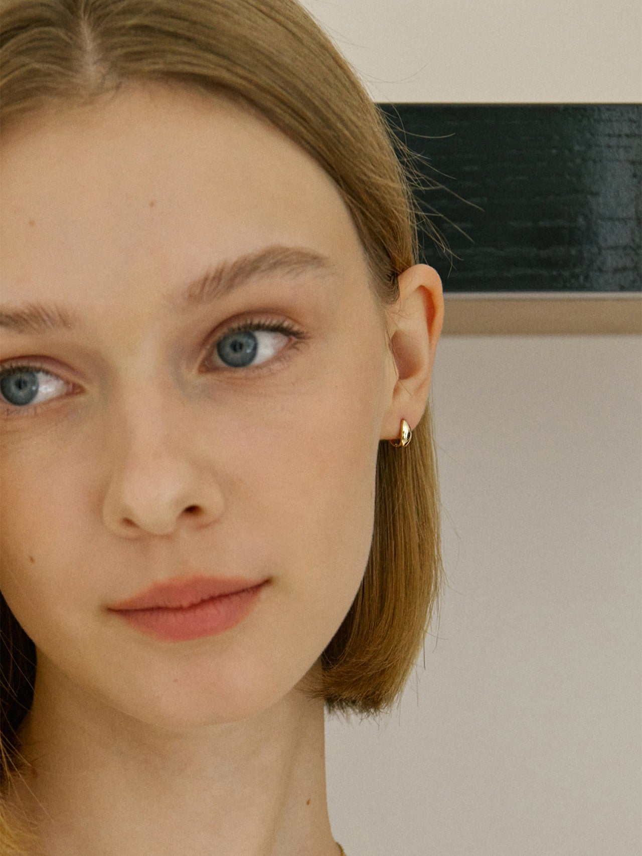 K14 Jelly Bean One-Touch Ring Earrings