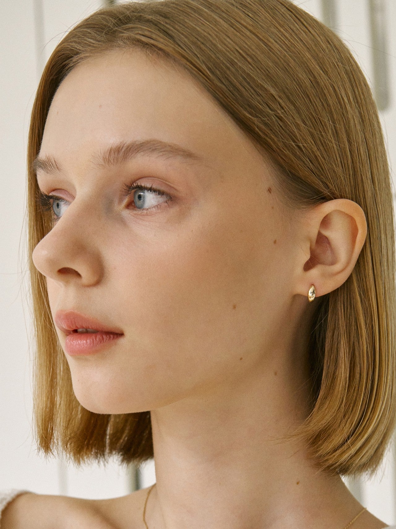 K14 Jelly Bean One-Touch Ring Earrings