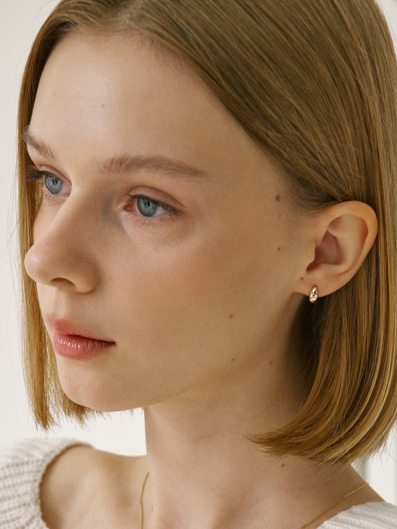 K14 Jelly Bean One-Touch Ring Earrings