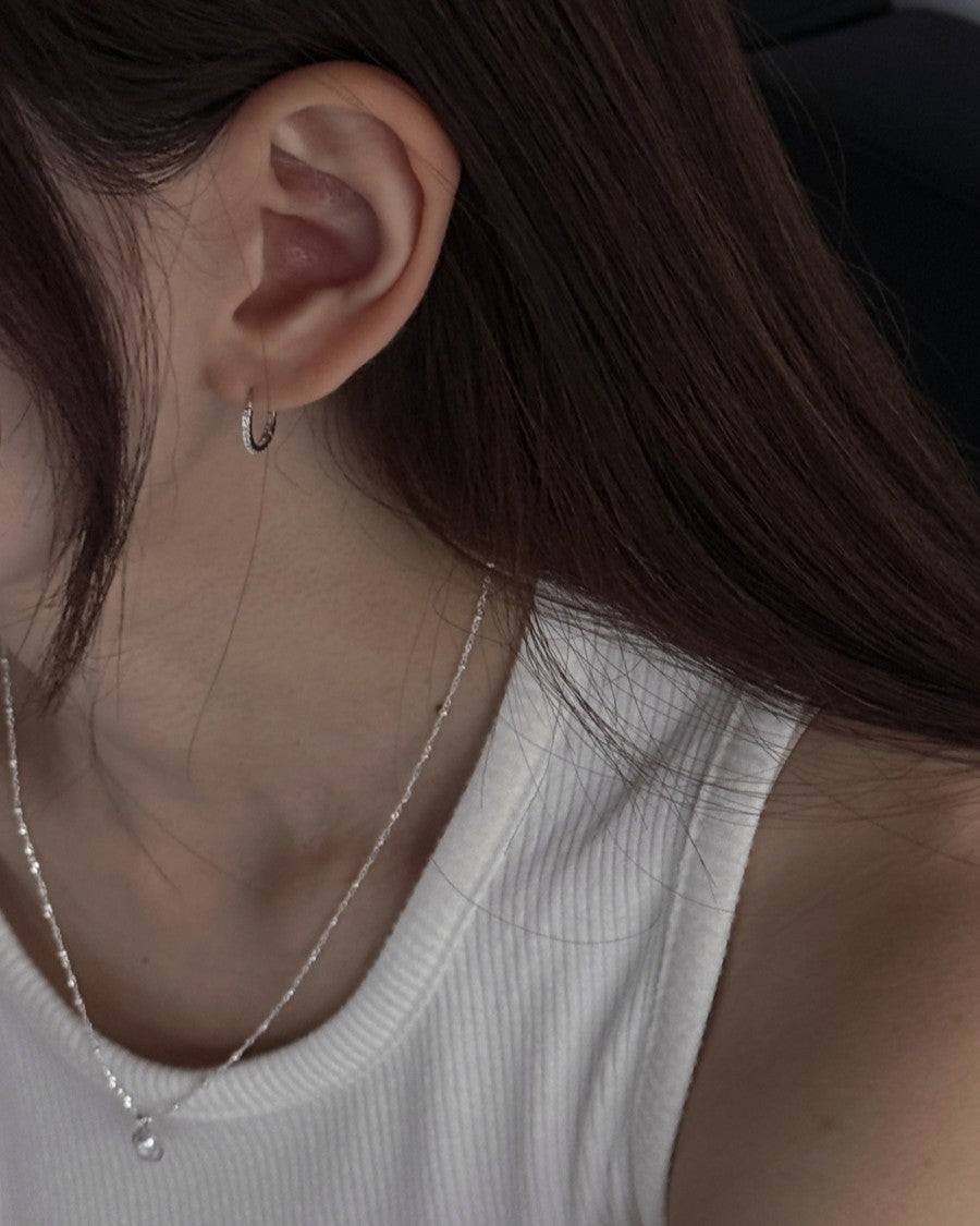 Pave Round Hoop Earrings