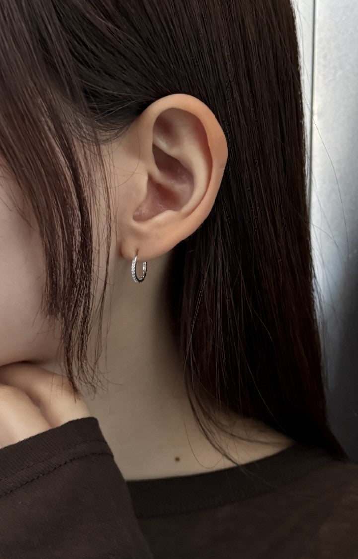 Pave Round Hoop Earrings